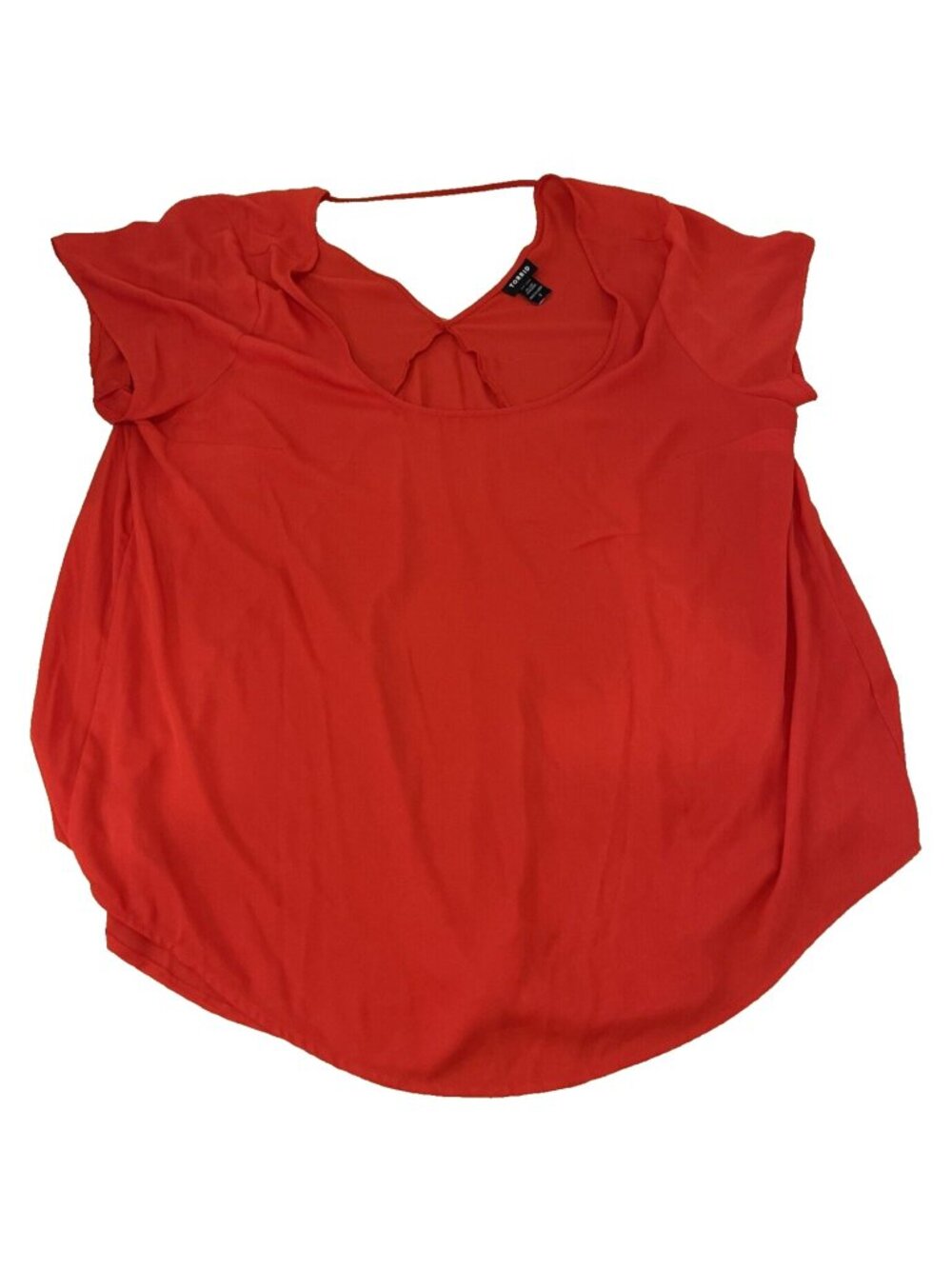 Torrid Georgette Hi Low Red Flowy A Line Swing Blouse Top Plus Size 2